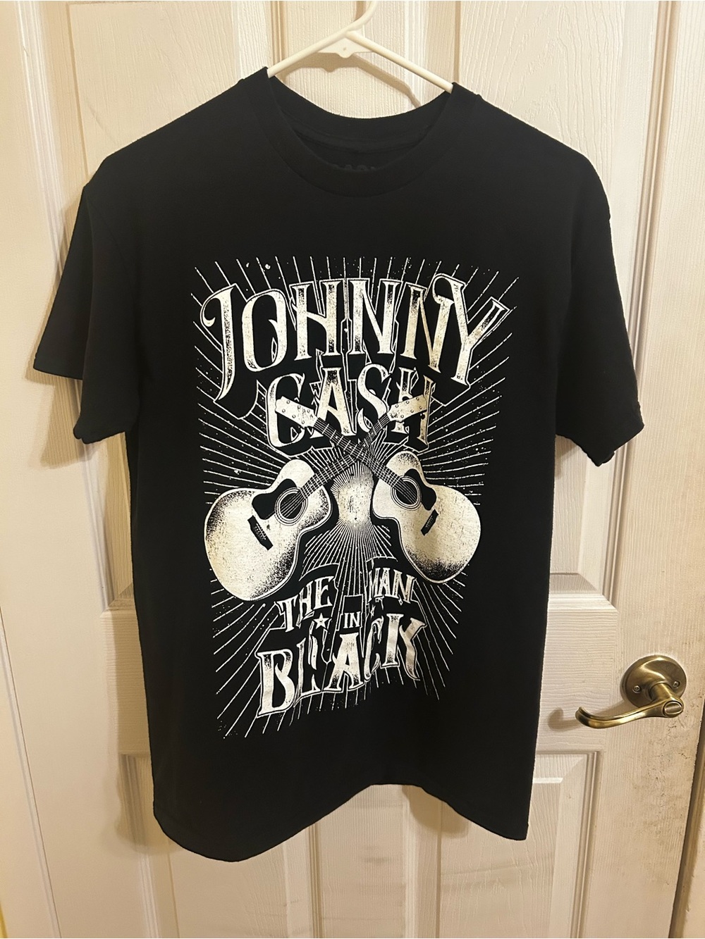 Ash Black Johnny Cash Graphic Tee with White Print
